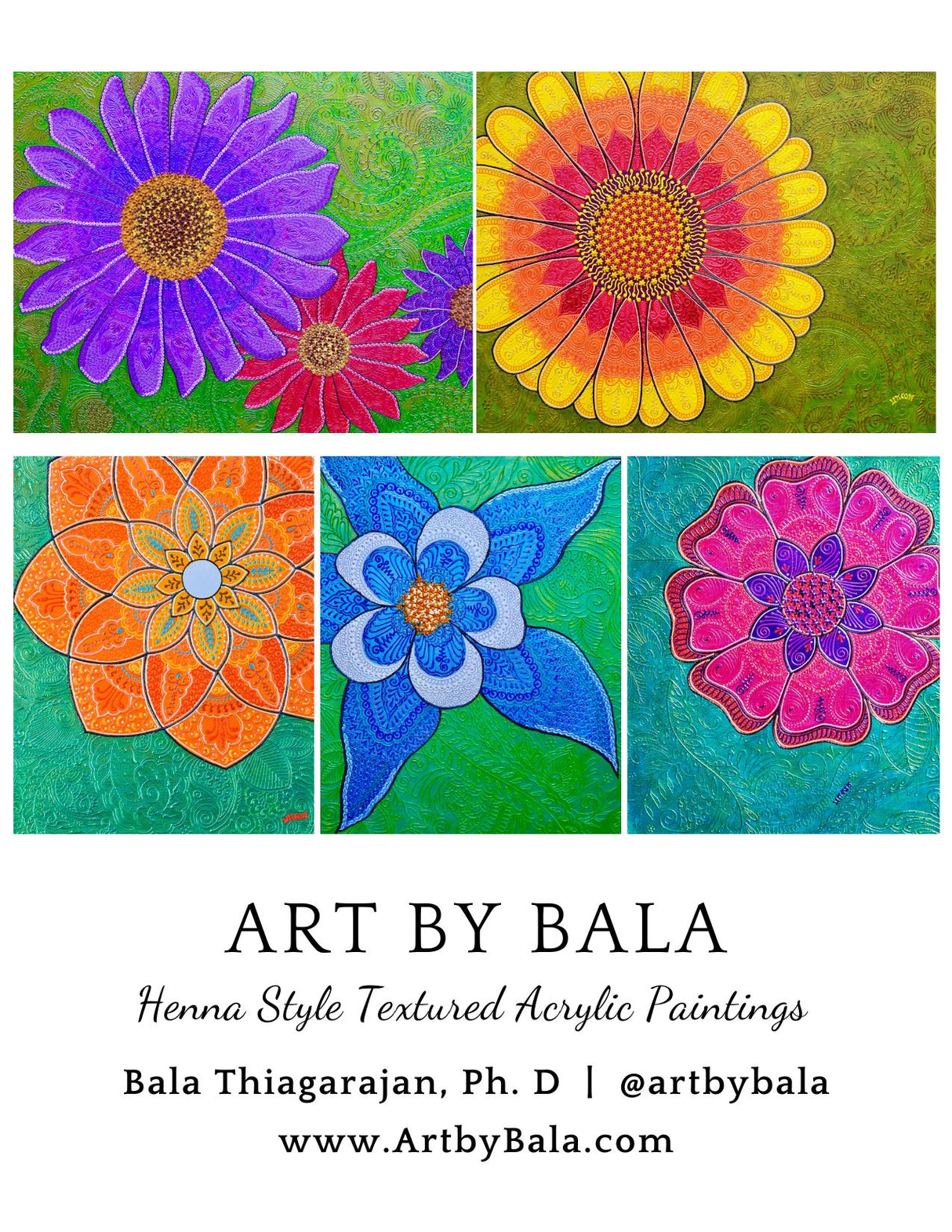 Floral Notecards - Art by Bala