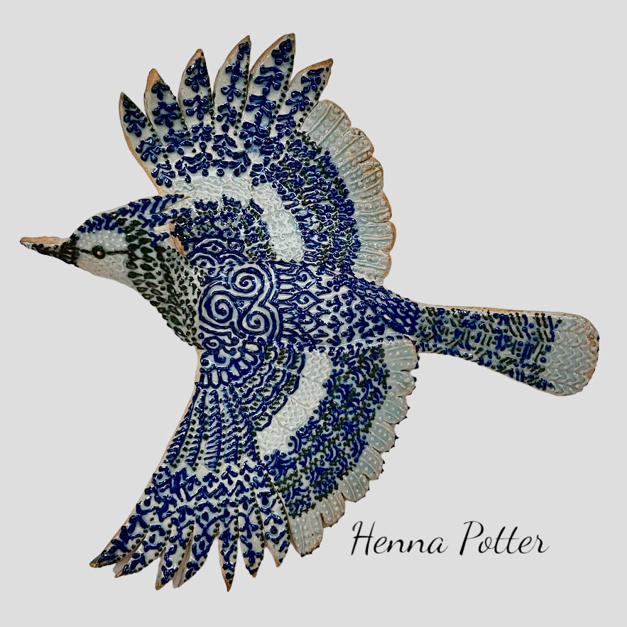 Ceramic Blue Jay - Art by Bala