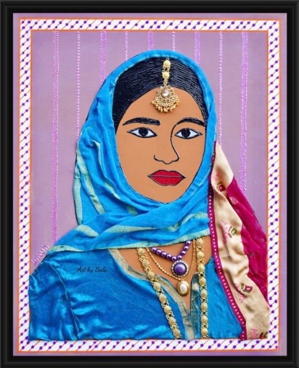 Noor | Textured Portrait Painting - Art by Bala