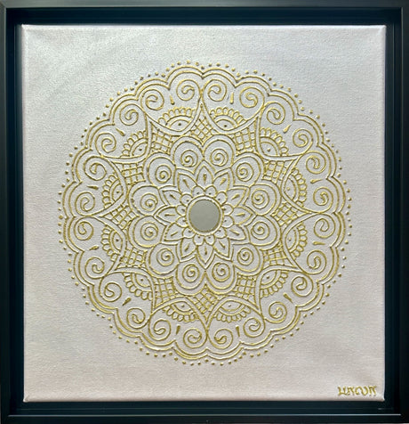 Serenity No. 21 | Original 3D Textured Mandala Painting - Art by Bala