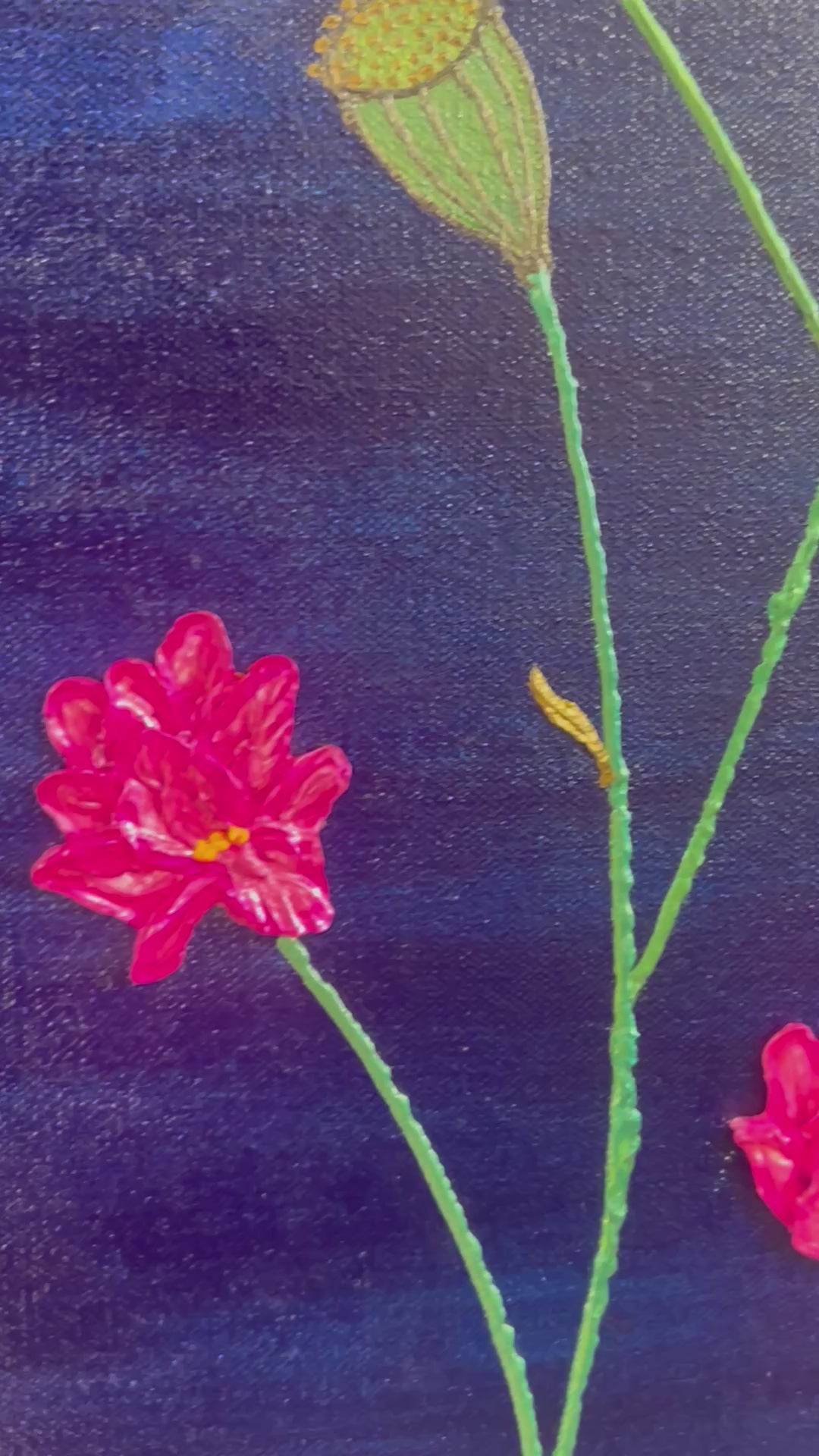 Lotus | 36x18 Large Original 3D Textured Floral Painting