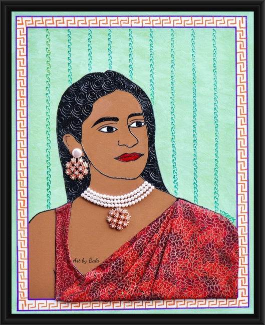 Sarvani | Textured Portrait Painting - Art by Bala