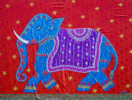 Elephant on Silk - Art by Bala