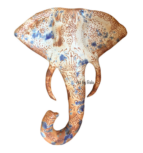 Elephant Ceramic Wall Art - Art by Bala