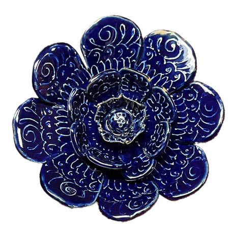 Ceramic Flower - Blue - Art by Bala